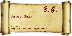 Belea Géza névjegykártya